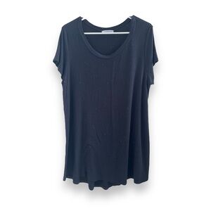 Coco & Main Super Soft Tunic Tee Short Sleeve Black Size XL